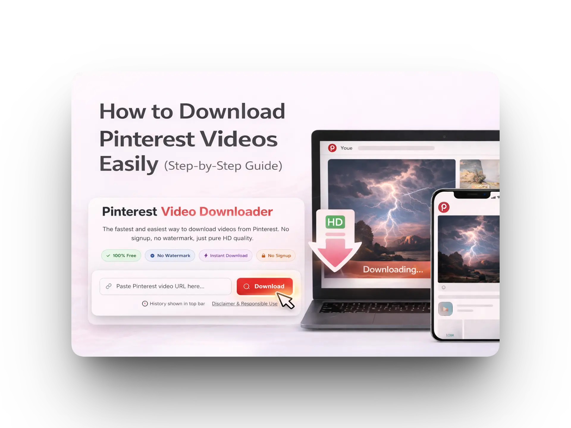 How to download Pinterest videos using PinVideo.io on iPhone, Android, and PC
